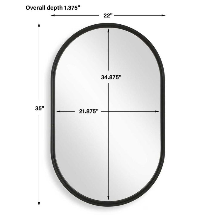 Casa Bella Living Satin Black Iron Mirror