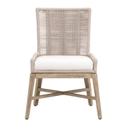 Essentials For Living Overlay Dining Chair ~ Oyster Twist Rope, LiveSmart Peyton-Pearl With Natural Gray Mahogany Frame