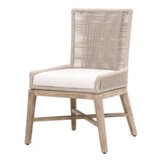Essentials For Living Overlay Dining Chair ~ Oyster Twist Rope, LiveSmart Peyton-Pearl With Natural Gray Mahogany Frame