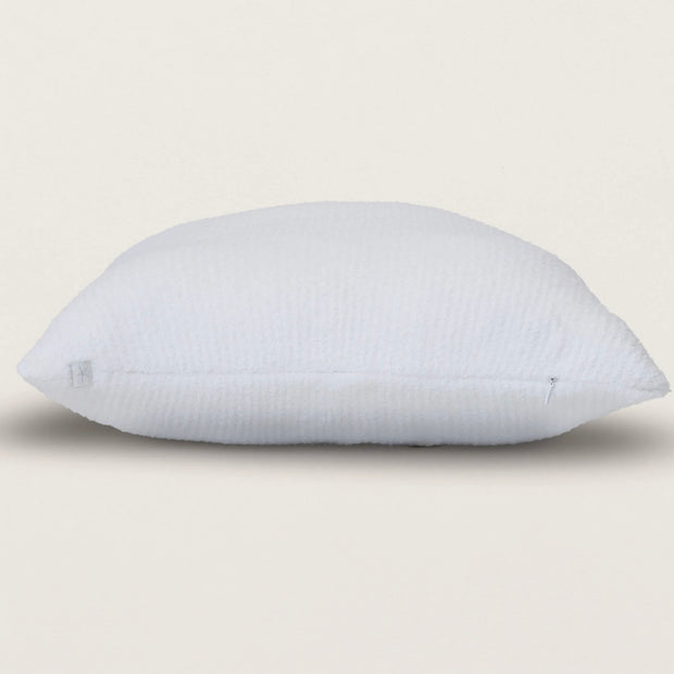 Barefoot Dreams CozyChic Lite White Ribbed Pillow With Insert 18x18