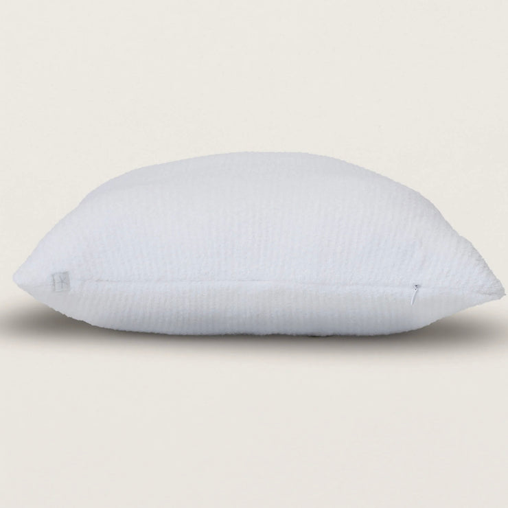 Barefoot Dreams CozyChic Lite White Ribbed Pillow With Insert 18x18