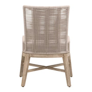 Essentials For Living Overlay Dining Chair ~ Oyster Twist Rope, LiveSmart Peyton-Pearl With Natural Gray Mahogany Frame