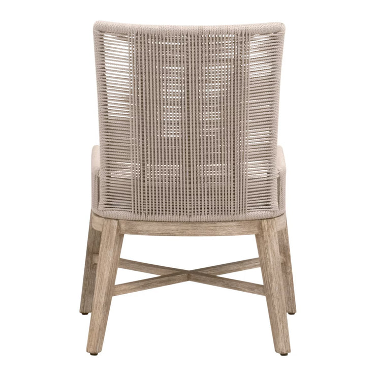 Essentials For Living Overlay Dining Chair ~ Oyster Twist Rope, LiveSmart Peyton-Pearl With Natural Gray Mahogany Frame