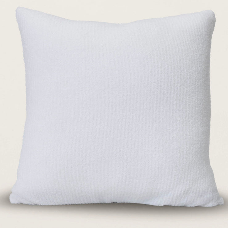 Barefoot Dreams CozyChic Lite White Ribbed Pillow With Insert 18x18