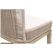 Essentials For Living Overlay Dining Chair ~ Oyster Twist Rope, LiveSmart Peyton-Pearl With Natural Gray Mahogany Frame