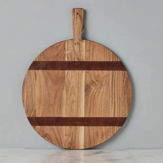etúHOME Natural Acacia Wood Round Charcuterie Board ~ Medium