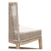 Essentials For Living Overlay Dining Chair ~ Oyster Twist Rope, LiveSmart Peyton-Pearl With Natural Gray Mahogany Frame