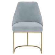 Essentials For Living Parissa Dining Chair ~ Coastal Velvet With Brushed Gold Frame