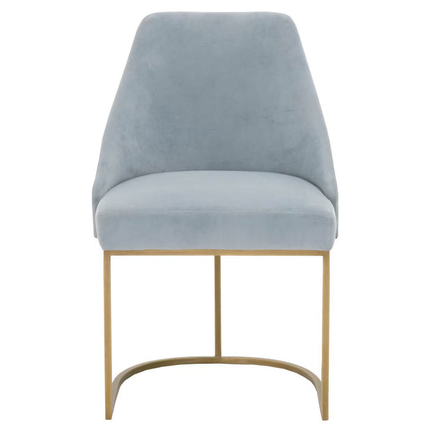 Essentials For Living Parissa Dining Chair ~ Coastal Velvet With Brushed Gold Frame