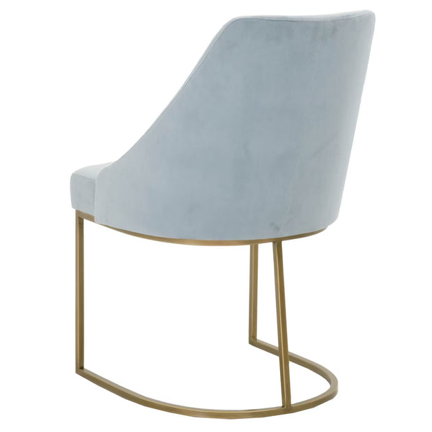 Essentials For Living Parissa Dining Chair ~ Coastal Velvet With Brushed Gold Frame