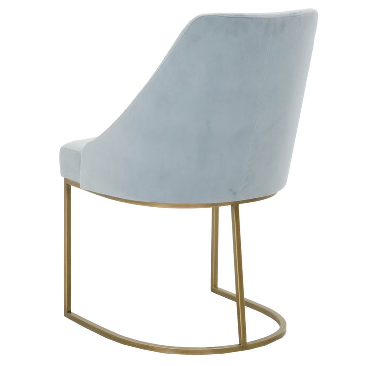 Essentials For Living Parissa Dining Chair ~ Coastal Velvet With Brushed Gold Frame