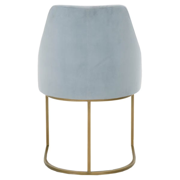 Essentials For Living Parissa Dining Chair ~ Coastal Velvet With Brushed Gold Frame