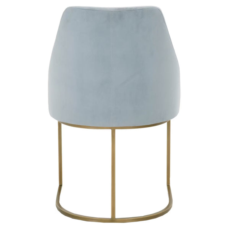 Essentials For Living Parissa Dining Chair ~ Coastal Velvet With Brushed Gold Frame