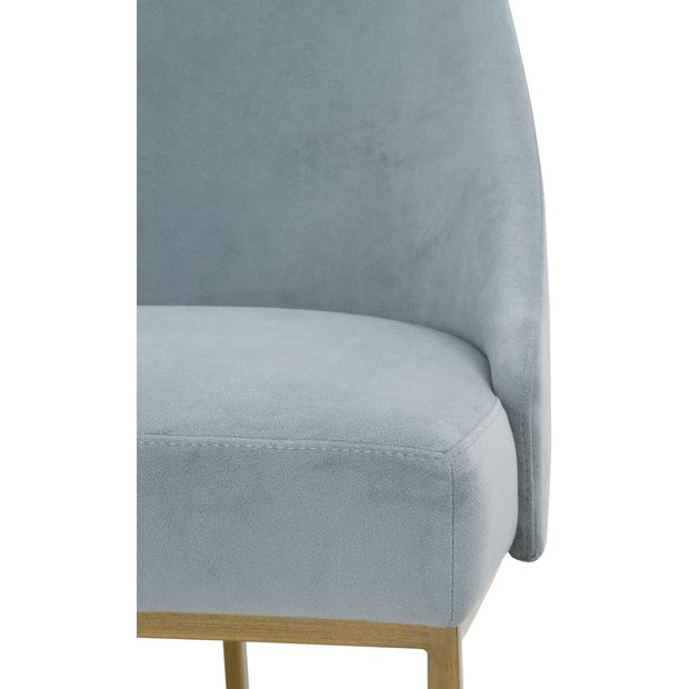 Essentials For Living Parissa Dining Chair ~ Coastal Velvet With Brushed Gold Frame