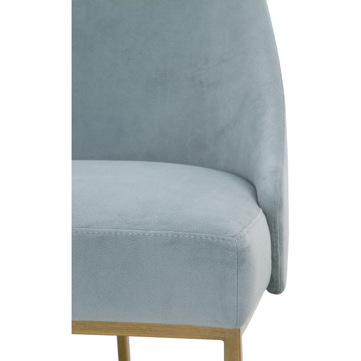 Essentials For Living Parissa Dining Chair ~ Coastal Velvet With Brushed Gold Frame