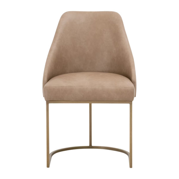 Essentials For Living Parissa Dining Chair ~ Ivanhoe Toast With Brushed Gold Frame