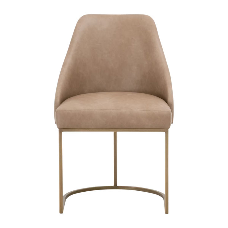 Essentials For Living Parissa Dining Chair ~ Ivanhoe Toast With Brushed Gold Frame