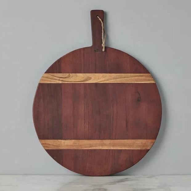etúHOME Saddle Acacia Wood Round Charcuterie Board ~ Medium