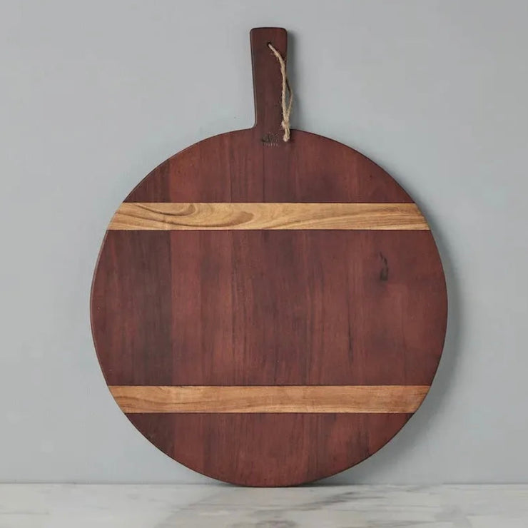 etúHOME Saddle Acacia Wood Round Charcuterie Board ~ Medium