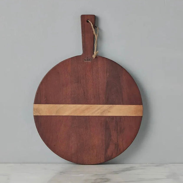 etúHOME Saddle Acacia Wood Round Charcuterie Board ~ Small