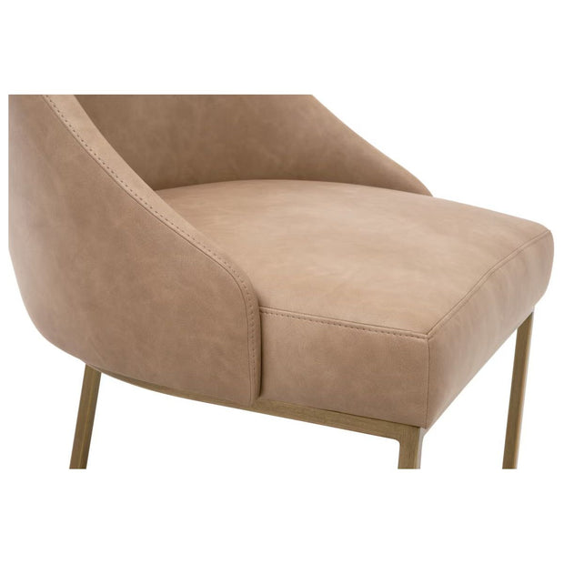 Essentials For Living Parissa Dining Chair ~ Ivanhoe Toast With Brushed Gold Frame