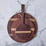 etúHOME Saddle Acacia Wood Round Charcuterie Board ~ Extra Small