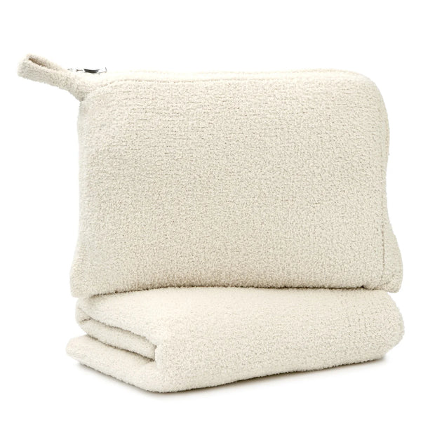 Kashwere Ultra Plush Linen Travel Blanket & Pouch