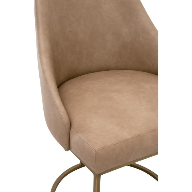 Essentials For Living Parissa Dining Chair ~ Ivanhoe Toast With Brushed Gold Frame