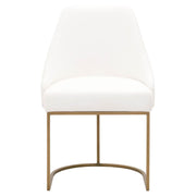 Essentials For Living Parissa Dining Chair ~ LiveSmart Peyton-Pearl With Brushed Gold Frame
