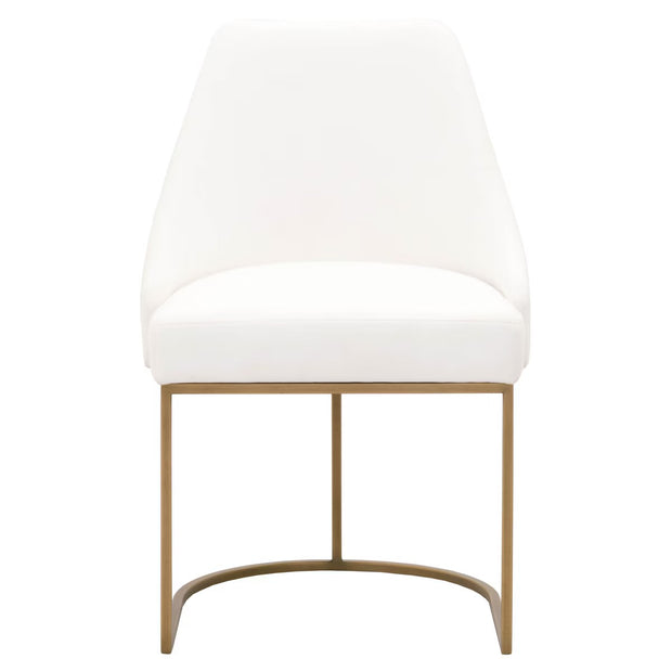Essentials For Living Parissa Dining Chair ~ LiveSmart Peyton-Pearl With Brushed Gold Frame
