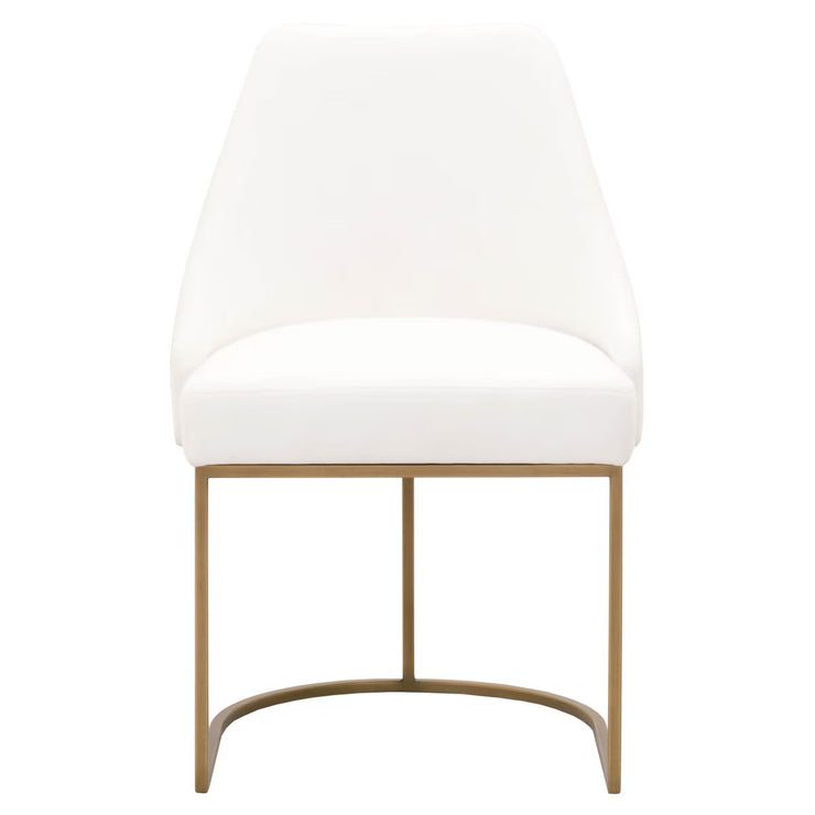 Essentials For Living Parissa Dining Chair ~ LiveSmart Peyton-Pearl With Brushed Gold Frame