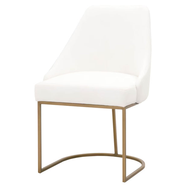 Essentials For Living Parissa Dining Chair ~ LiveSmart Peyton-Pearl With Brushed Gold Frame