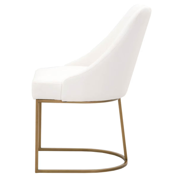 Essentials For Living Parissa Dining Chair ~ LiveSmart Peyton-Pearl With Brushed Gold Frame