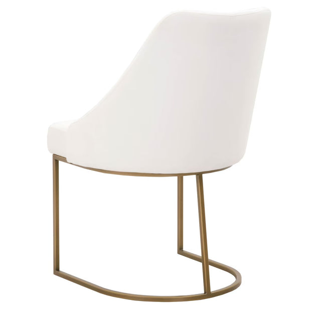 Essentials For Living Parissa Dining Chair ~ LiveSmart Peyton-Pearl With Brushed Gold Frame