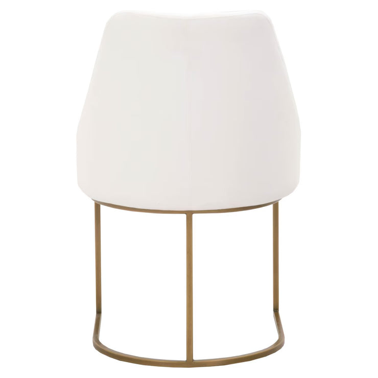 Essentials For Living Parissa Dining Chair ~ LiveSmart Peyton-Pearl With Brushed Gold Frame