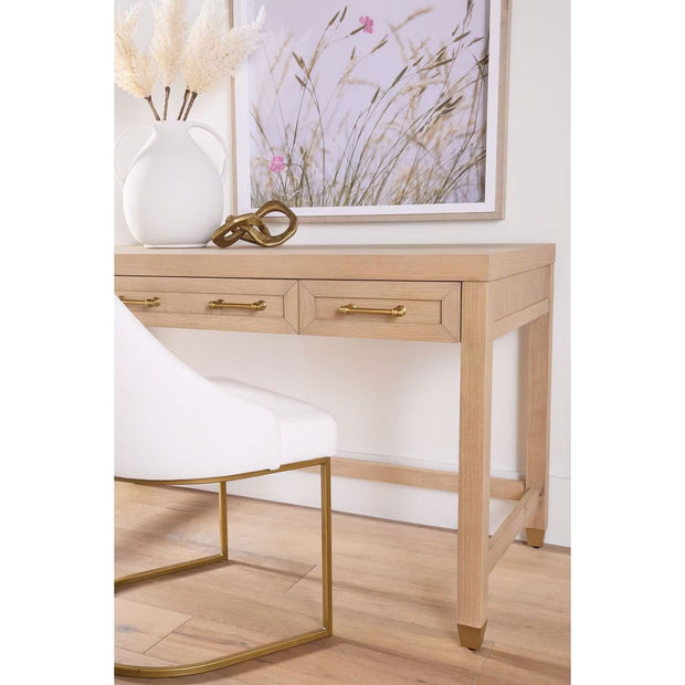 Essentials For Living Parissa Dining Chair ~ LiveSmart Peyton-Pearl With Brushed Gold Frame