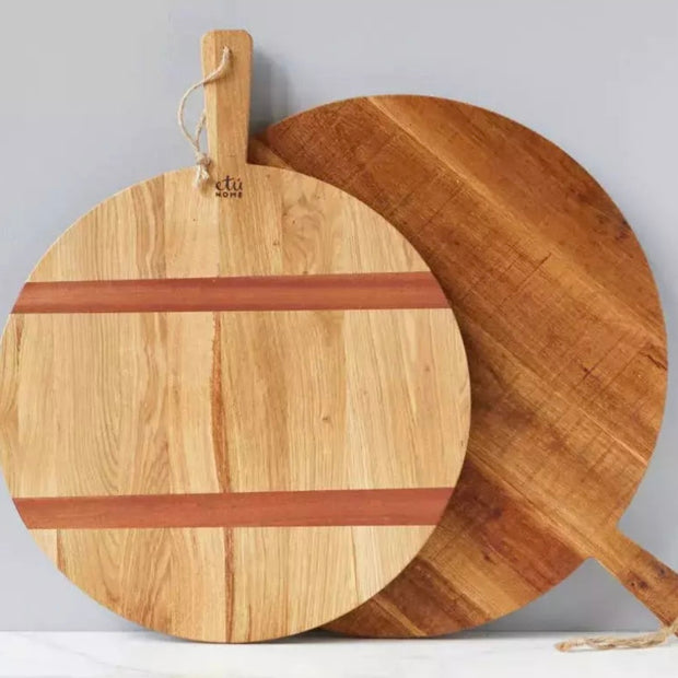 etúHOME Round Oak Medium Charcuterie Board