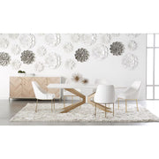 Essentials For Living Parissa Dining Chair ~ LiveSmart Peyton-Pearl With Brushed Gold Frame