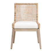 Essentials For Living Seaside Dining Chair ~ Natural Rattan, LiveSmart Peyton-Pearl With Natural Gray Mahogany Frame