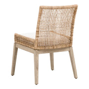 Essentials For Living Seaside Dining Chair ~ Natural Rattan, LiveSmart Peyton-Pearl With Natural Gray Mahogany Frame