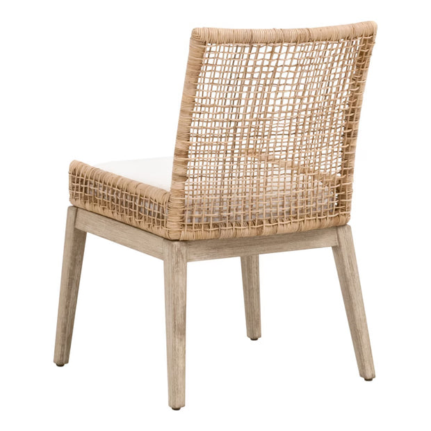 Essentials For Living Seaside Dining Chair ~ Natural Rattan, LiveSmart Peyton-Pearl With Natural Gray Mahogany Frame
