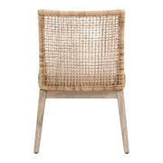 Essentials For Living Seaside Dining Chair ~ Natural Rattan, LiveSmart Peyton-Pearl With Natural Gray Mahogany Frame