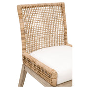 Essentials For Living Seaside Dining Chair ~ Natural Rattan, LiveSmart Peyton-Pearl With Natural Gray Mahogany Frame