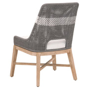 Essentials For Living Tapestry Dining Chair ~ Dove Flat Rope, White Speckle Stripe, Performance White Speckle With Natural Gray Mahogany Frame