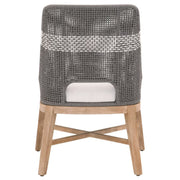 Essentials For Living Tapestry Dining Chair ~ Dove Flat Rope, White Speckle Stripe, Performance White Speckle With Natural Gray Mahogany Frame