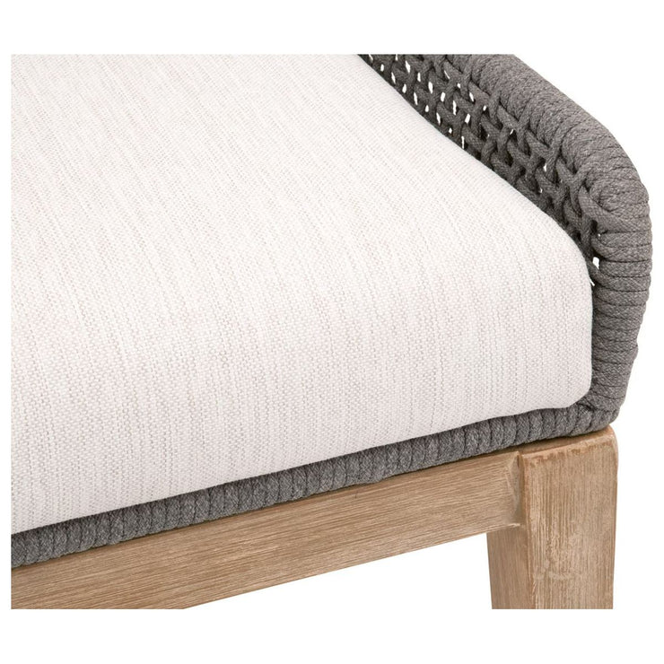 Essentials For Living Tapestry Dining Chair ~ Dove Flat Rope, White Speckle Stripe, Performance White Speckle With Natural Gray Mahogany Frame