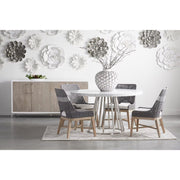 Essentials For Living Tapestry Dining Chair ~ Dove Flat Rope, White Speckle Stripe, Performance White Speckle With Natural Gray Mahogany Frame