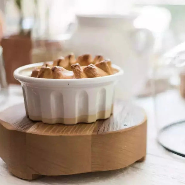 etúHOME Classic Small Round Reclaimed Wood Trivet