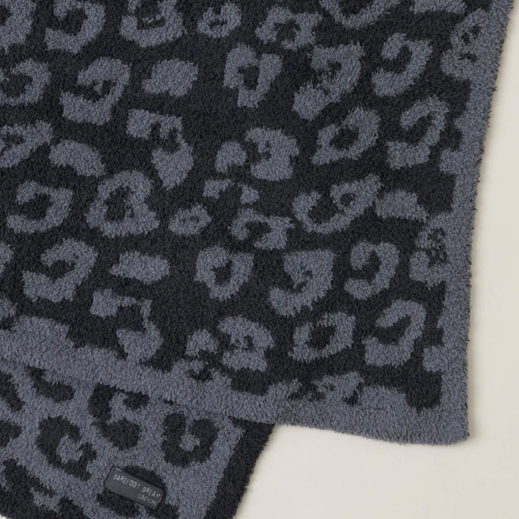 Barefoot Dreams CozyChic Barefoot in The Wild Leopard Graphite and Carbon Throw Blanket