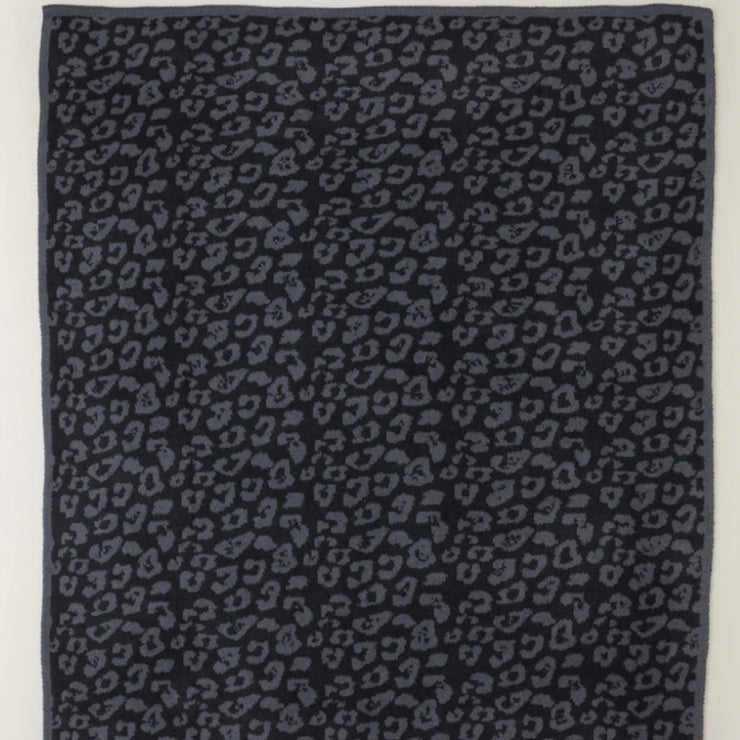Barefoot Dreams CozyChic Barefoot in The Wild Leopard Graphite and Carbon Throw Blanket